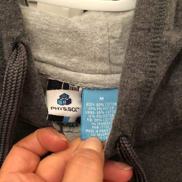 Physical science men grey sweater hoodie, medium - Picture 5 of 9